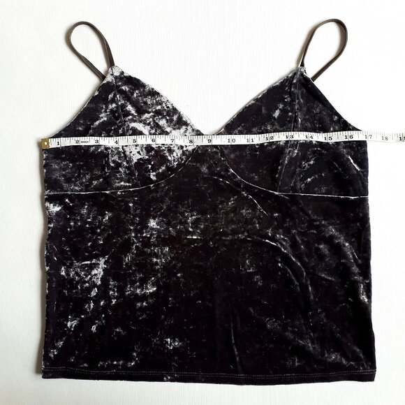 AMERICAN EAGLE Velvet Camisole Top in Deep Midnight Violet with Silver Sheen - Picture 8 of 16